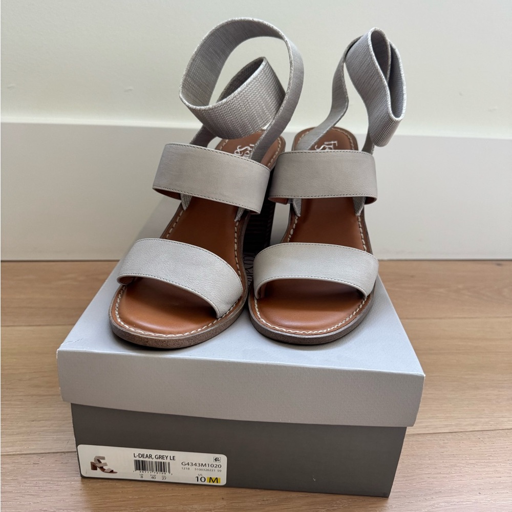 EUC Franco Sarto Grey L-Dear Sandals Size 10